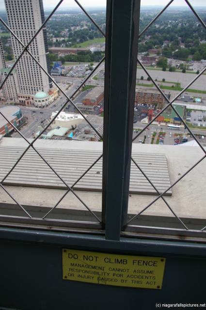 DO NOT CLIMB FENCE warning sign at the Skylon Tower observation deck.jpg