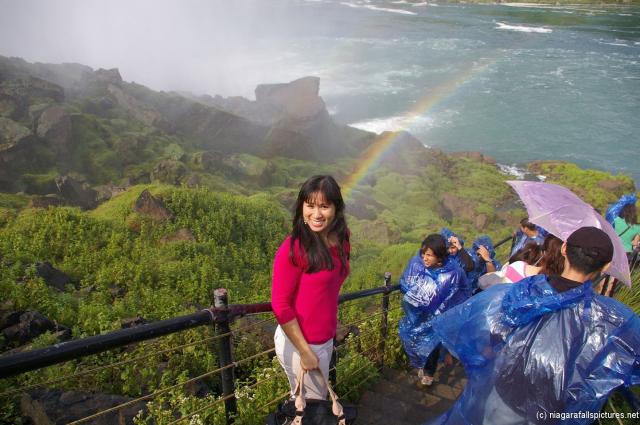 Joann with Rainbow behind her in Niagara Falls.jpg