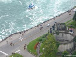 Maid of the Mist leaving from Canada's side of the Niagara Falls as viewed from Skylon Tower.jpg