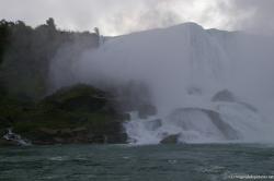 Niagara Falls American Falls and rocks as seen from Maid of the Mist.jpg
