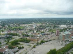 Niagara Falls city Canada seen from Skylon Tower revolving restaurant.jpg