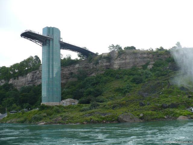Niagara Falls observation tower as viewed from Maid of the Mist boat.jpg