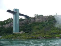 Niagara Falls observation tower as viewed from Maid of the Mist boat.jpg