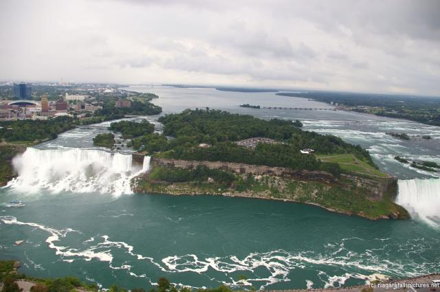 Niagara Falls photo with Goat Island as viewed from Skylon Tower.jpg