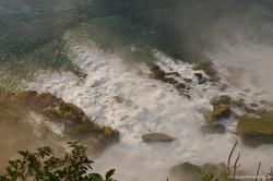 Cave of the Wind staircase and the rocks of the Bridal Veil Niagara Falls.jpg