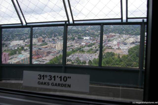 Oaks Garden Niagara Falls seen from Skylon Tower.jpg