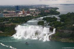 Picture of American Niagara Falls and various bridges viewed from Skylon Tower.jpg