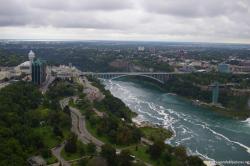 Rainbow bridge and the Niagara River viewed from Skylon Tower revolving dining room.jpg