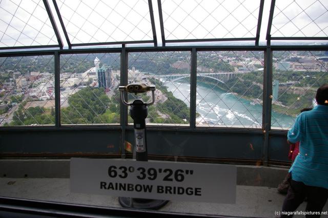 Rainbow Bridge Niagara Falls seen from Skylon Tower.jpg