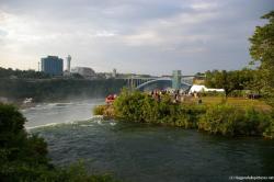 View of the Niagara Falls observation tower and Rainbow bridge and the Niagara Falls.jpg